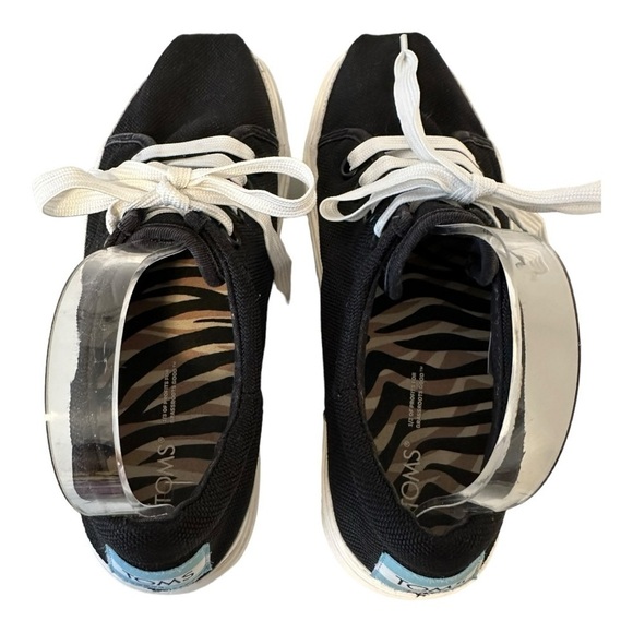 TOMS Women's Alpargata Lace-up Lug Heavy Canvas Sneakers Black - Size 8.5 - Picture 4 of 11